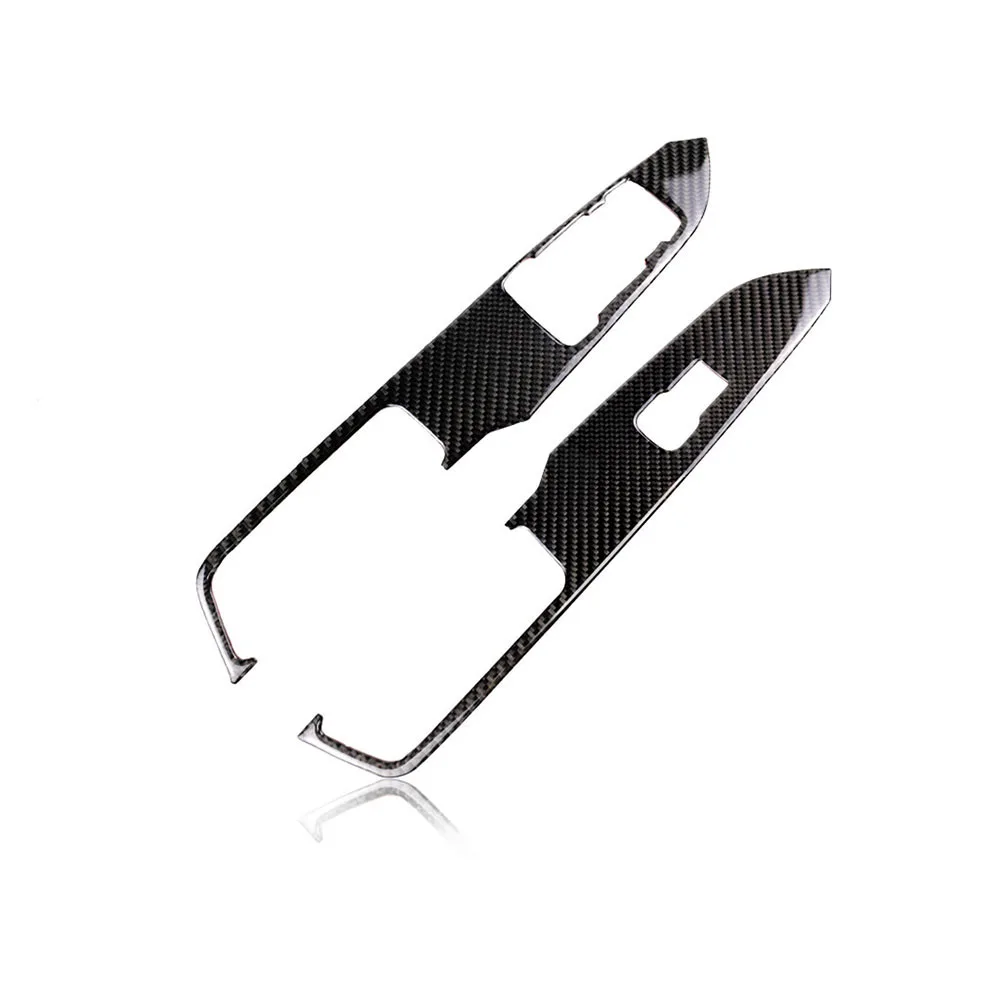 

Car Styling Sticker Carbon Fiber Car Window Control Switch Panel Decor Frame Cover Fit for Ford Mustang 2015 2016 2017