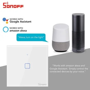

Sonoff T2 1 2 3 Gang Wireless 433/RF/APP Smart Switch Work With Alexa Google Home Smart Home Wifi Wall Light Touch Switch