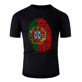 

Printed Comic Fingerprint Portugal Tee Shirt For Men Woman Round Collar Mens Tee Shirt Female Short Sleeve Tee Top