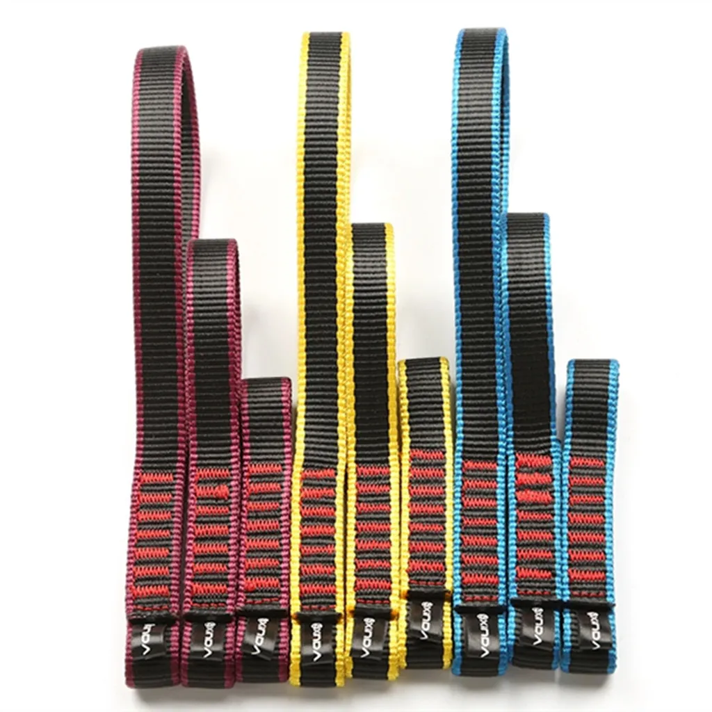 22KN Rock Climb Quick Draw bing Strap Lanyard Nylon Open Sling 11cm
