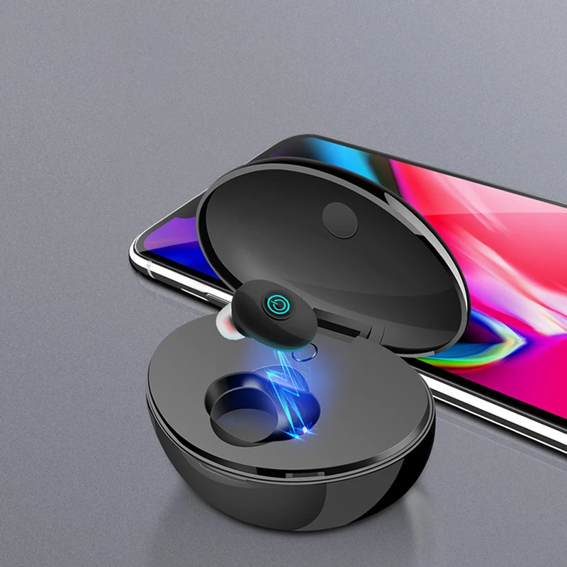TWS Bluetooth v4.2наушники Спортивная беспроводная гарнитура 3D стерео наушники мини-вкладыши с одним ухом TW-10 микрофон с зарядным устройством