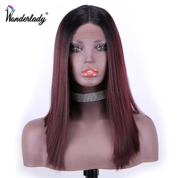 

Short Bob Lace Front Wigs Synthetic Straight Hair 14 inches Middle Part WonderLady Fashion Glueless Wigs For Black White Women