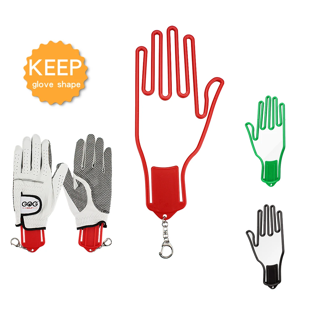 Plastic Sports Golf Glove Holder With Key Chain Plastic Glove Rack Dryer Hanger Stretcher Tool