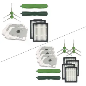 

Vacuum Cleaner HEPA Filters Green Side Roller Brushes Replacements Set For iRobot Roomba i7 E5 E6