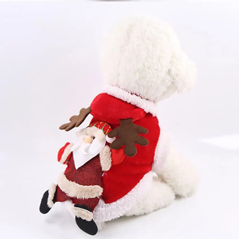 Хоббилан Рождество домашнее животное красный Теплый Рождество Санта Клаус лося дизайн пальто Одежда для собак Pet жилет