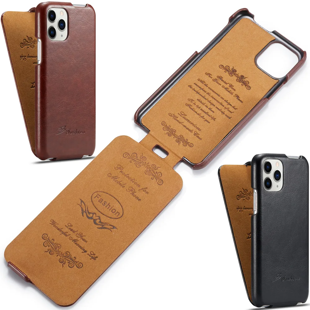 Buy keledes iPhone 11 Pro Max Flip Case, Folio Genuine Leather Flip Down  Case Cover Shockproof Slim Vertical Flip Case for Apple iPhone 11 Pro Max  6.5 inch, Cognac Brown Online at desertcartINDIA