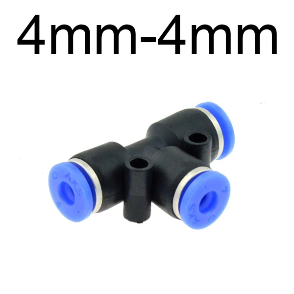 4mm-4mm 3-сторонний выход Т-образный ключ пневматический 10 мм 8 мм 12 мм, 6 мм, 4 мм, 16 мм наружный диаметр шланга пуш-ап-в Штуцер Воздуха быстрый разъем - Цвет: 4mm-4mm