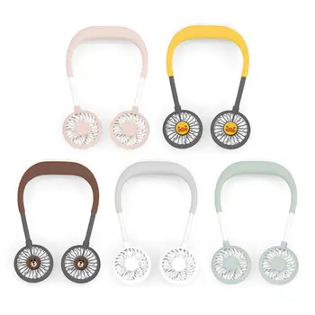 

Portable USB Rechargeable Dual Head Neck Hanging Fan Mini Air Cooler 3 Speed Adjustable for Traveling Outdoor Office