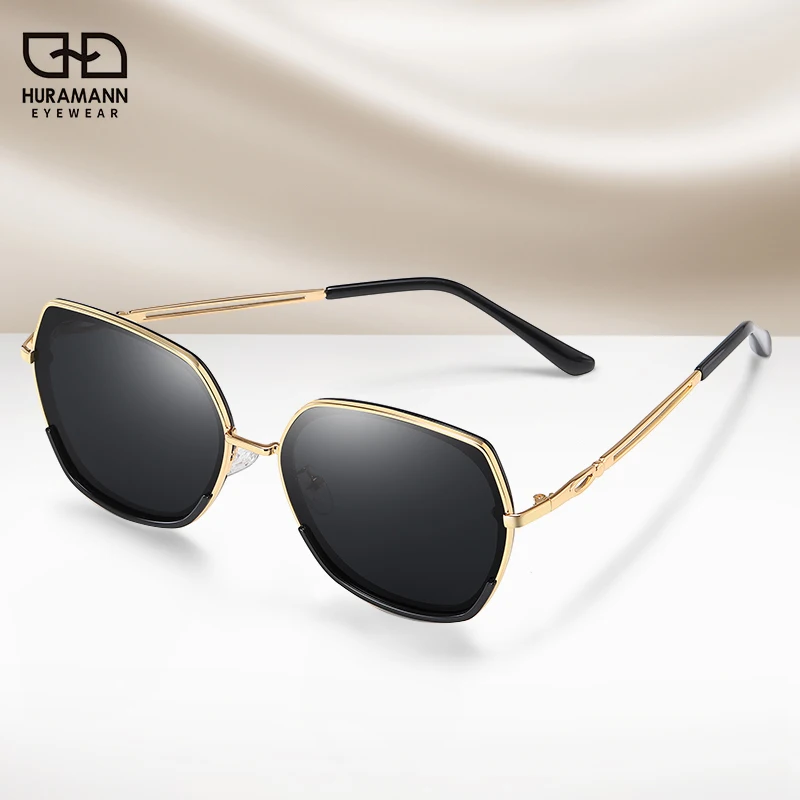 

HURAMANN Fashion Multilateral Frame Sunglasses For Women Polarized Outdoor Travel Sun glasses UV400 2020 New Oculos de sol