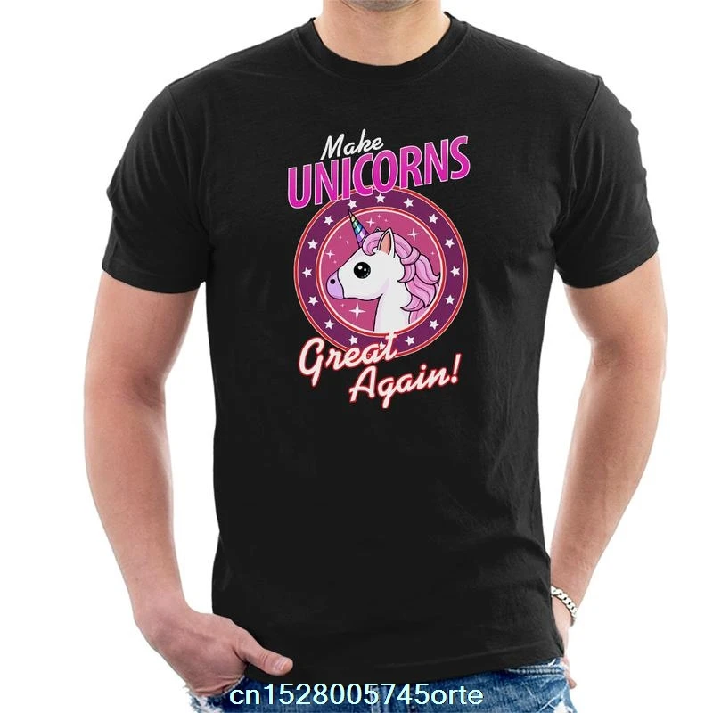 Printed camiseta Make Unicorns Great Again Men's T-Shirt 100% cotton women tee shirt | Мужская одежда