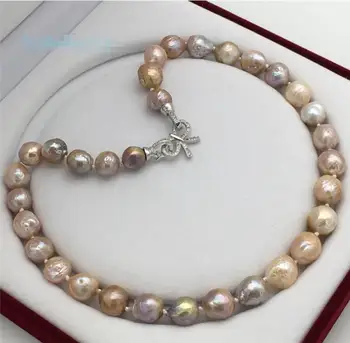 

Free Shipping New Nuclear Natural multicolor Irregular Shaped Pearl Necklace Beads Edison Beautiful Butterfly clacp 19inches