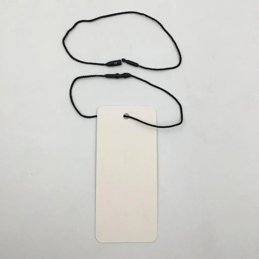 

Pack of 100 White Price Tags Rectangle Clothing Tag Marking Label with Black String