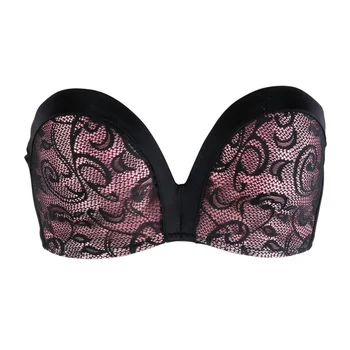 

Sexy Women Invisible Bra Push up Seamless Strapless Bra Slightly Lined Lift Great Support Lace Bra New