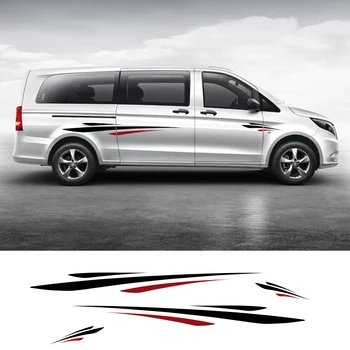 

2 PCS Car Vinyl Side Stripes Stickers Auto Graphics Decals For Volkswagen T5 T6 Ford Transit Peugeot Partner