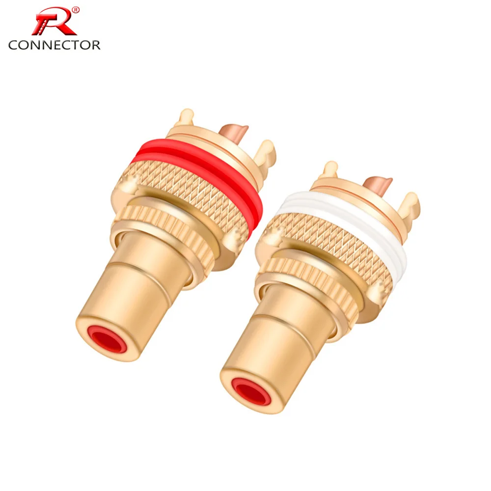 8pcs Gold Rca Jack Hifi Terminals Pom Insulation High-end Rca Socket ...