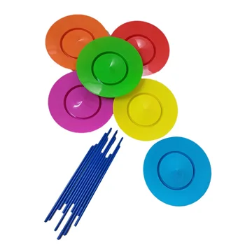 6 Sets Plastic Spinning Plate Juggling Props Performance Tools Kids Children Practicing Balance Skills Toy Home Outdoor Garden 1