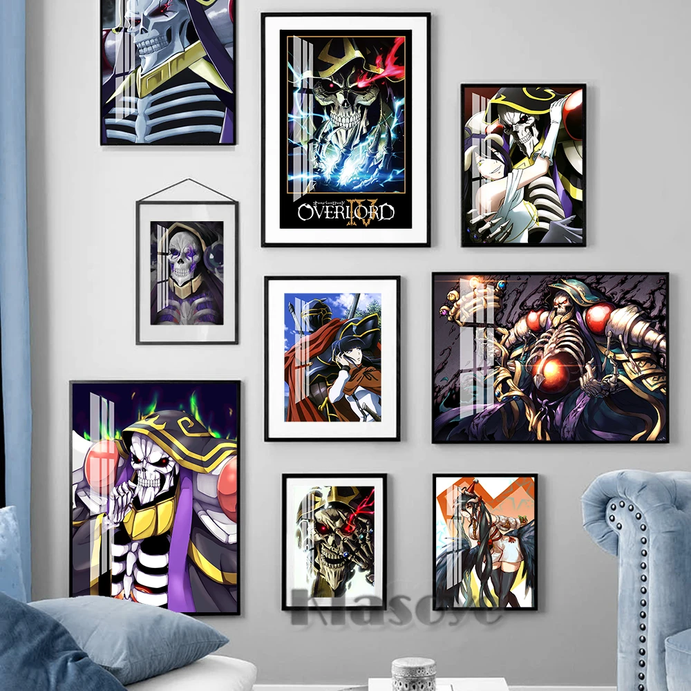 

Overlord Japanese Anime Cartoon Canvas Painting Poster Otaku Bedroom Wall Art Prints Living Room Home Decor Fans Collect Gift