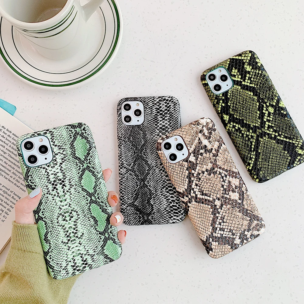 LACK Snake Skin PU Leather Cases For iphone 12 12mini 11Pro Max 7 8 Plus X XS XR Phone Case Crocodile Texture Back Cover Coque