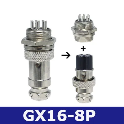 EClyxun 50 компл. GX16 2/3/4/5/6/7/8/9/10Pin 16 мм Мужской и Женский провода Панель разъем комплект GX16 гнездо+ штекер для авиации, компьютер и т. Д - Цвет: GX16 8Pin