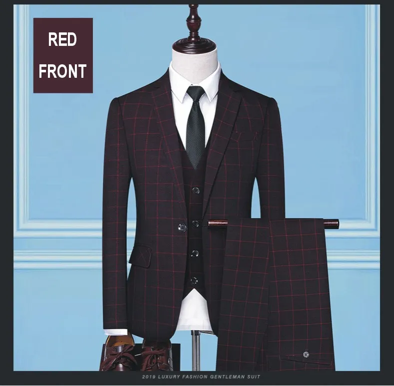 3 Piece Suits Men Men's Suit Suit Korean Edition Youth Handsome British Style Slimming Suit Groomsman's Wedding Dress,Tuxedo