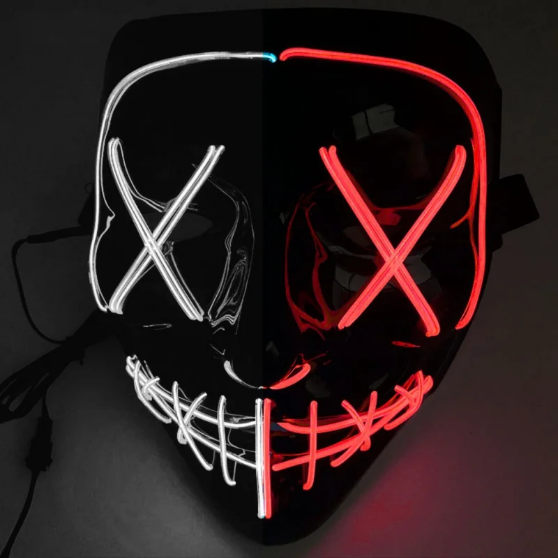 Светодиодный маски для Хэллоуина, Вечерние Маски для продувки, отличный Забавный флаг, карнавальный костюм, светящиеся в темноте
