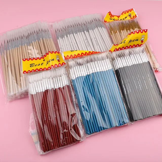 100Pcs/Set Fine Hand-painted Thin Hook Line Pen Multicolor Baton Drawing Art Pen Paint Brush Art Supplies Nylon Brush Special 1