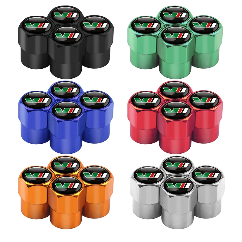 

4Pcs Car Accessories VII VRS Emblem Wheel Tyre Dust Cap Valve Caps Badge Decor For Skoda Octavia Fabia Rapid Octavia A 5 A 7 2
