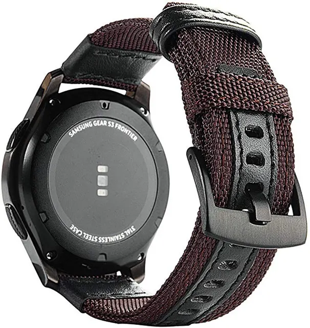 For Samsung Galaxy Watch 46mm Gear S3 Frontier Classic Band 22mm Nylon With Leather Strap Wristband For Huawei Watch Gt Bands Lazada Singapore