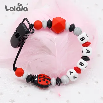 

Silicone Personalised Name Baby Pacifier Clips Dummy Clip Pacifier Chain Nipple Holder Soother Chains Baby Shower Gift BPA Free