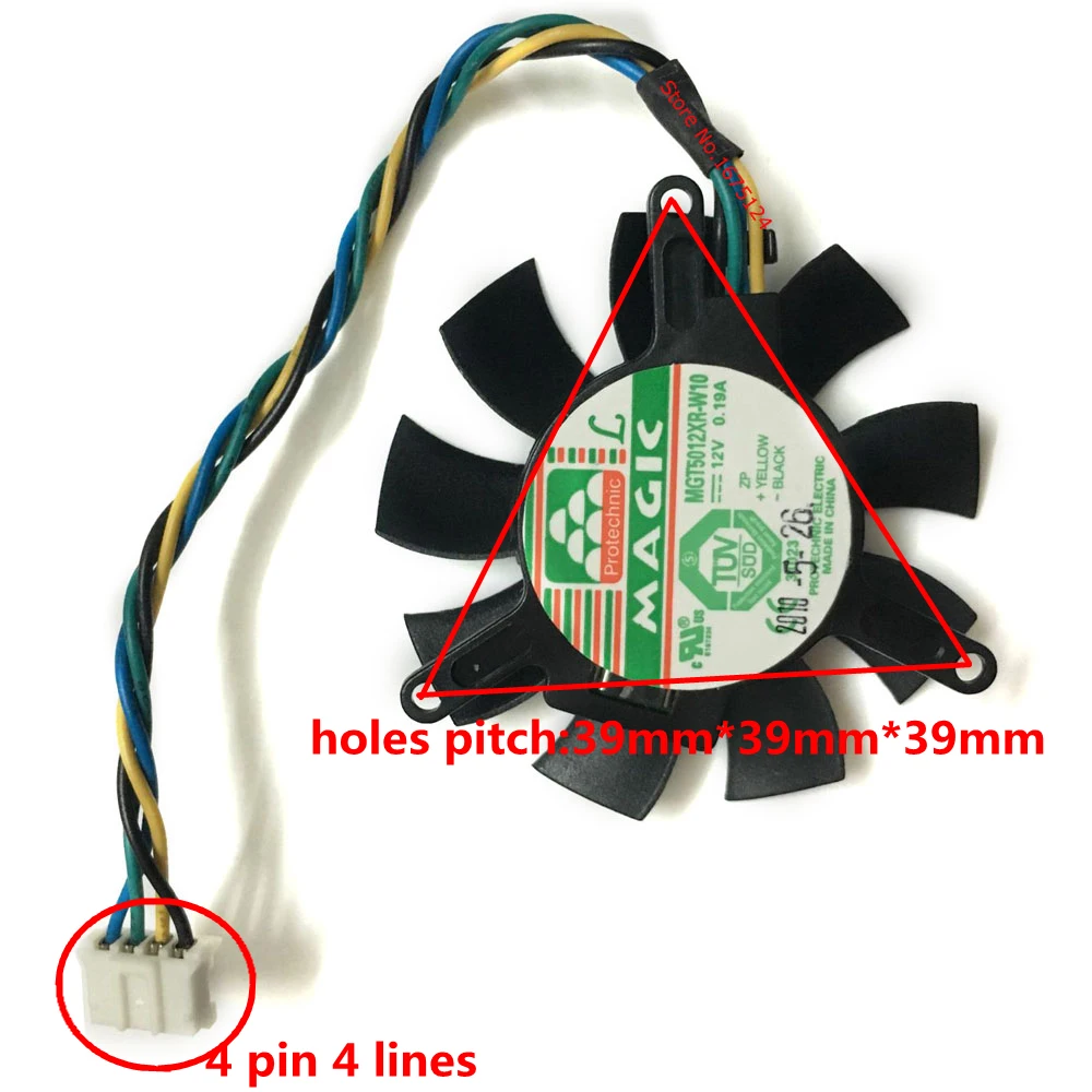 45 мм 4pin MGT5012XR W10 VGA охлаждающий вентилятор для Leadtek Квадро K620 PNY P400 P600 P620 P1000 Графика