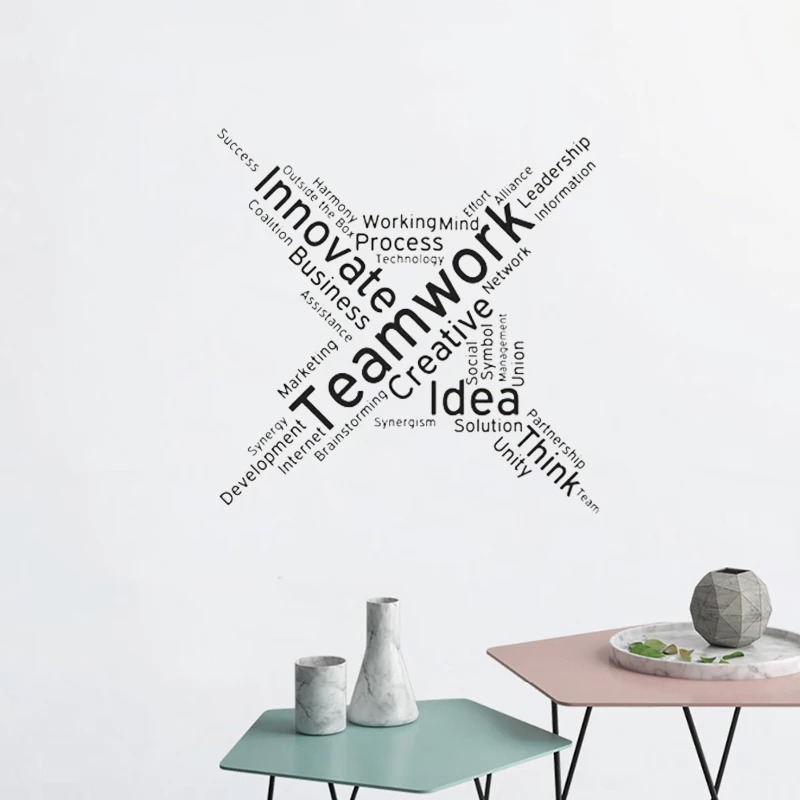 

Creative Teamwork Quote Vinyl Wall Decal Art Office Room Idea Decor Wall Sticker Lettering Mural Team Inspirational PosterLC1490