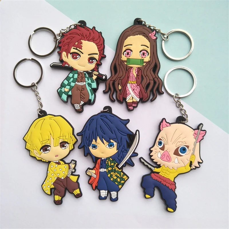 Demon Slayer Kimetsu no Yaiba Keychain PVC Rubber Cartoon Figures