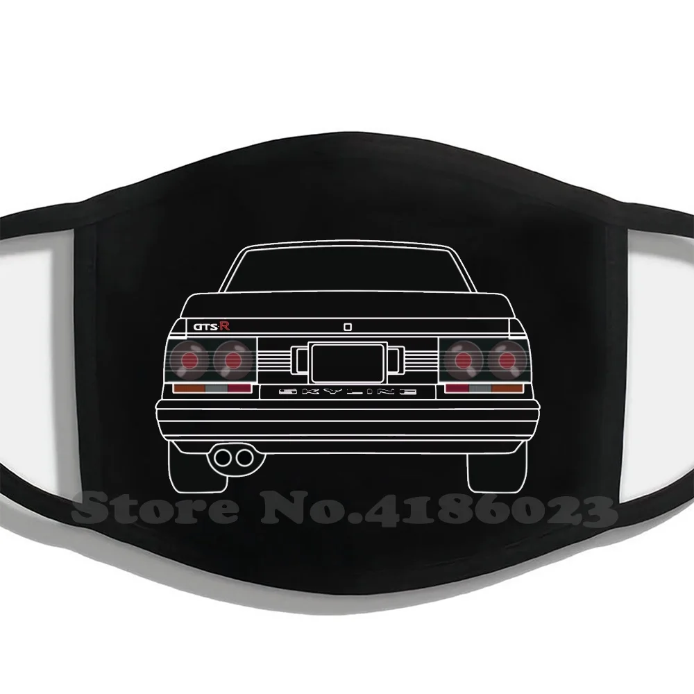 Nissan Skyline R31 Gts-R White Men Women Washable Black Masks Gts R Gtsr Gtr R30 R32 R33 R34 R35 Japanese | Аксессуары для одежды