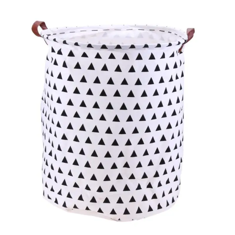 A Foldable Washing Laundry Basket Hamper Cotton Linen Clothes Storage - Цвет: A