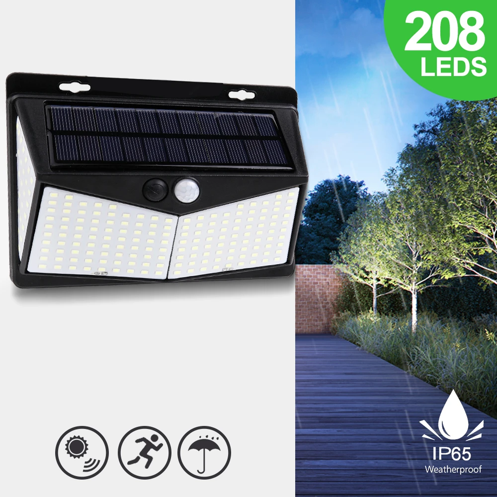 Hot108/208 LEDs Solar Lights Outdoor 3 Modes Motion Sensor 270 Degree Angle  Waterproof Safety Garden Emergency Lighting|Solar Lamps| - AliExpress