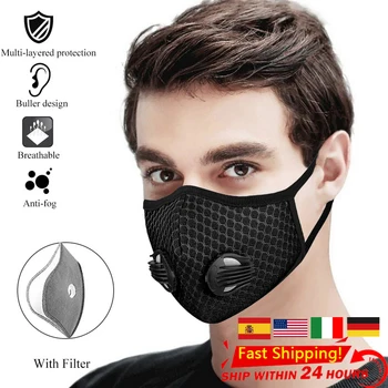 

Earloop Dust-proof Mask With Double Breathing Valves Cycling Face Mask Dust Mouth Mask Face Mouth Filter Outdoor Mouth Cover