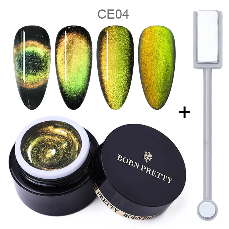 2Pcs Set 4 BORN PRETTY 5ml 9D Magnetic Cat Eye Nail Gel Polish Soak Off UV LED Nails Varnish Galaxy Star Magnet Nail Art Manicure Lacquer - Цвет: 2Pcs Set 4