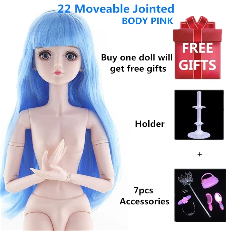 22 подвижных шарнирных 60 см 1/3 BJD куклы женские голые телесные и одежда модные