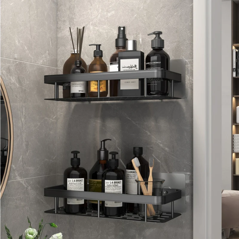 Matte Black Shower Caddy, Adhesive Shower Shelf for Inside Shower