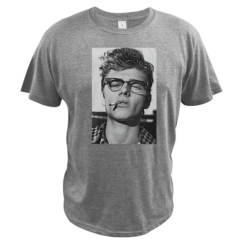 James Dean, футболка Rebel без причины, футболка, европейский размер, хлопок, дышащая, высокое качество, вырез лодочкой, топы - Цвет: Серый