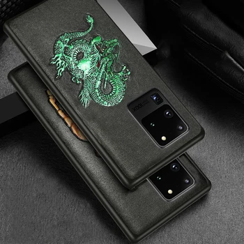 

3D Emboss Genuine Leather Phone Case For Samsung Galaxy S20 Ultra S7 S8 S9 S10 S20 Plus A51 A50 A70 A71 A40 Note 10 9 8 A8 Cover