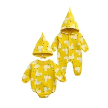 Barboteuse à manches longues pour bébé fille, vêtements d'automne, motif de canard, nouvelle collection