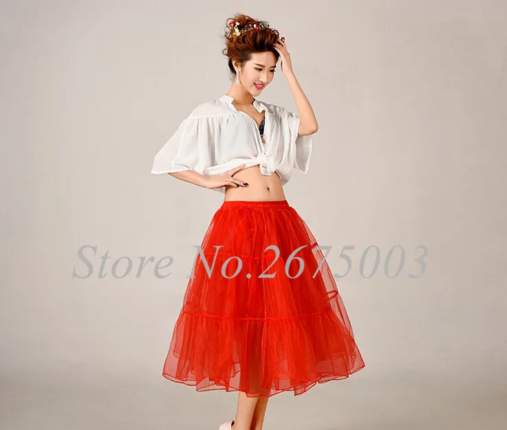 Hot Wedding Petticoats Tutu Skirt Underskirts Short Petticoats Organza Section of dance Performance Dress Bridal Petticoats