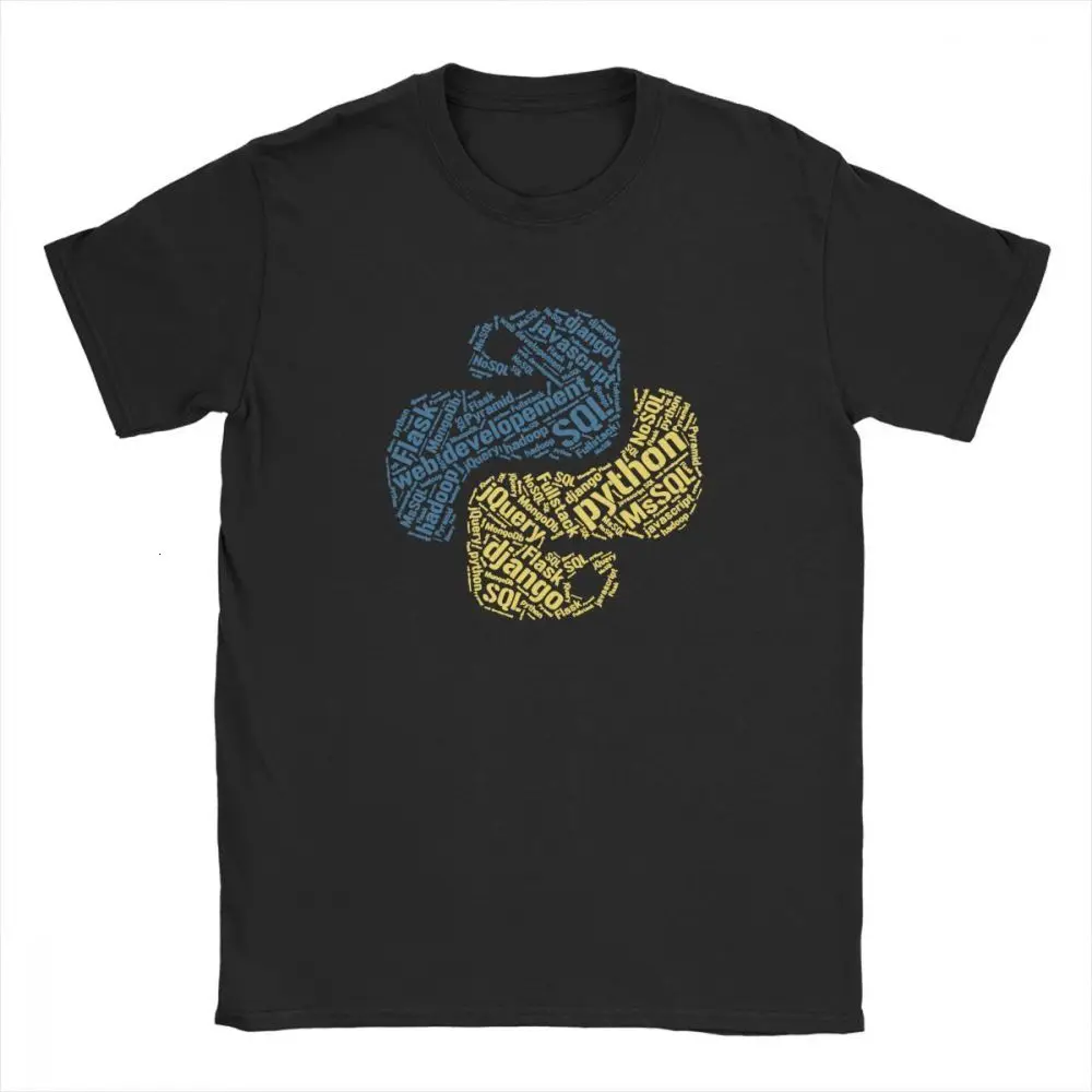 

one yona Python Programmer T-Shirt for Men Cotton T Shirts Computer Software Developer Programming Coder Graphic Clothing