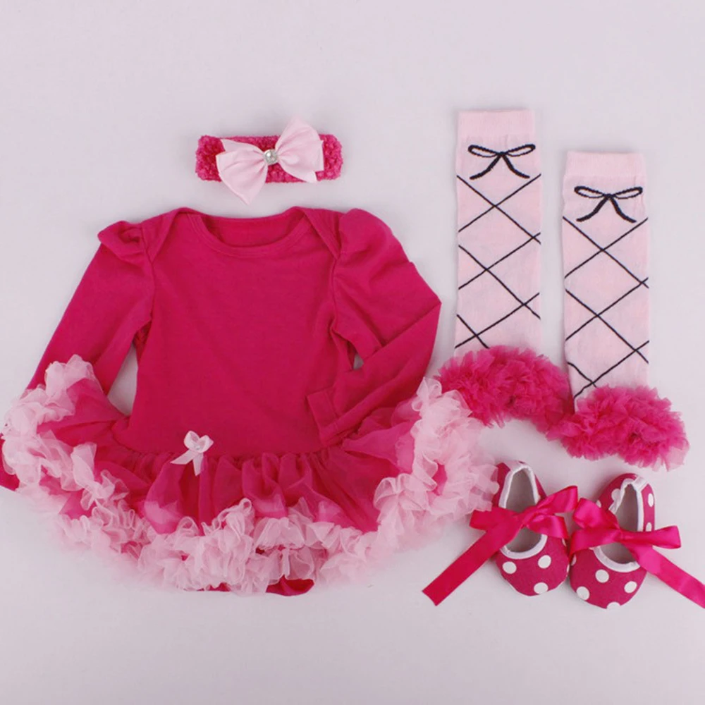 Newborn Baby Girl Clothes Brand Baby 4Pcs Clothing sets Tutu Romper Roupas De Bebe Menina Infant 0-2T Newborn Baby Clothing Set