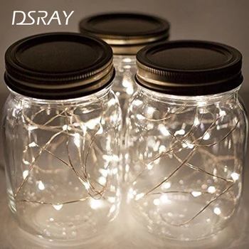

Christmas LED String Light Solar Powered For Mason Jar Cover Color Changing Garden Waterproof Christmas Decorations Garland 2019