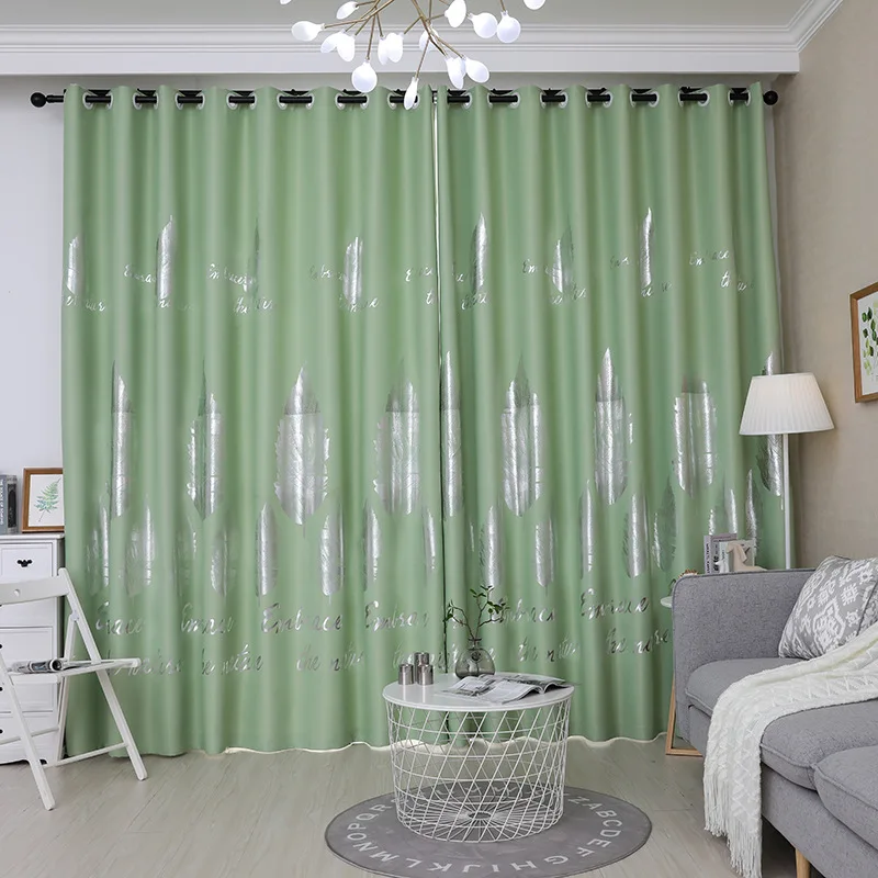 Light Luxury Curtains for Living Room Blackout Silver Leaf Curtain for Bedroom Gold Shiny Kids Children New Home Decor Window