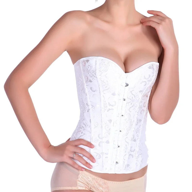

Wedding Dress Women Corset Sexy Slimming Burlesque Body Shaper Strapless Overbust Boned Lace upCorset Bustier Overbust Corset