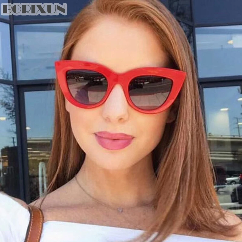 Cat Eye Fashion Sunglasses Women Vintage Luxury Brand Designer Red Black Lens Mirror Sexy Ladies Sun Glasses Female UV400 Gafas |