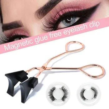 

2020 New Eyelashes With Magnets Handmade Reusable 3D Mink False Eyelashes For Makeup Faux Cils Magnetique Naturel Tweezer